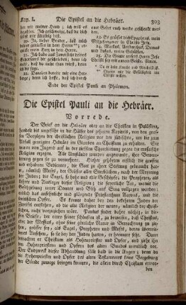 Die Epistel Pauli an die Hebräer.