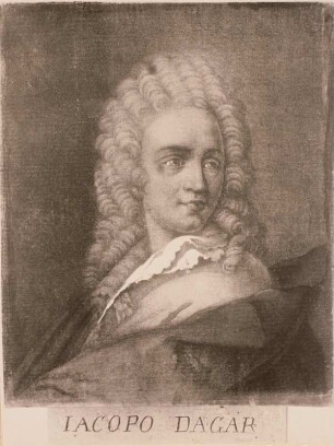Jaques d'Agar : Unbekannter Meister (Lasinio, Carlo ?): Iacopo Dagar. (Jaques d'Agar, auch: Jacob d'Agar 1640 – 1715, französischer Maler). Dresden: Kupferstich-Kabinett, 1903/976