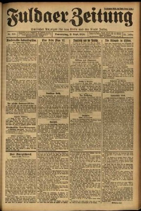 Erste Ausgabe vom Donnerstag, den 11. September 1924.