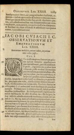 Lib. XXIII. Sententiam iudicis in partem valere, in partem non valere posse