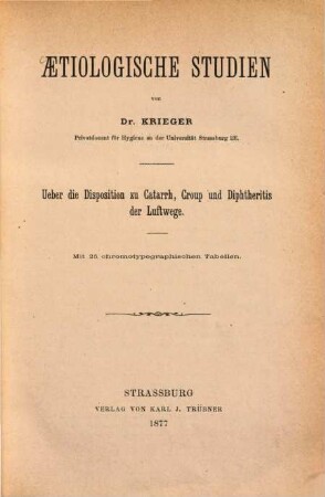 Aetiologische Studien