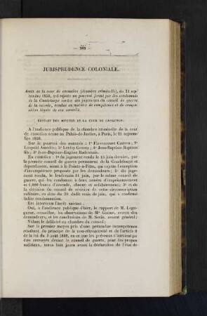 Jurisprudence coloniale.