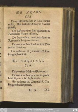 De Arabicis.