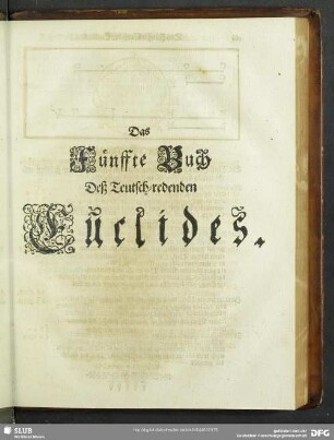 Das Fünffte Buch Deß Teutsch-redenden Euclides