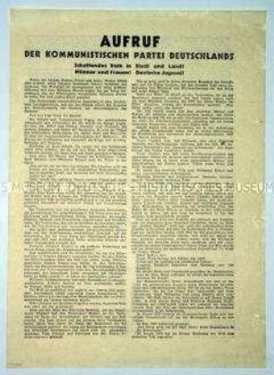 Aufruf des Zentralkomitees der KPD zum Wiederaufbau Deutschlands