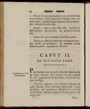 Caput II. De Petechiis Veris.