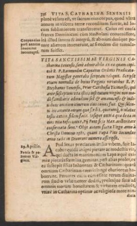 Vita Sanctissimae Virginis Catharianae Senensis ...