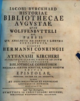Historia bibliothecae Augustae quae Wolffenbutteli est, 2/3