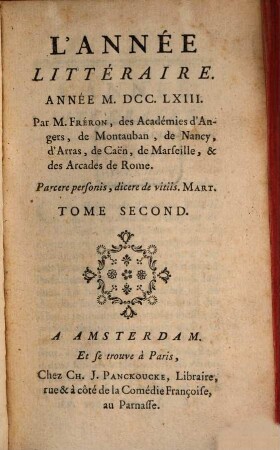 L' année littéraire. 1763,2, 1763,2