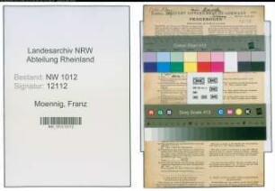 Entnazifizierung Franz Moennig , geb. 31.07.1907 (Kaufmann)