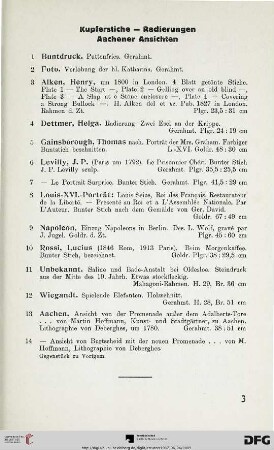 Kupferstiche – Radierungen – Aachener Ansichten (Nr. 1-14)