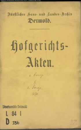 von Donop, (Hans Christian) gegen (Philipp) von Donop - Administration von Borkhausen