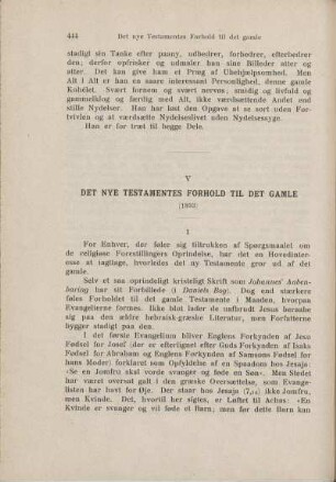 V. Det nye Testamentes Forhold til det gamle (1893)
