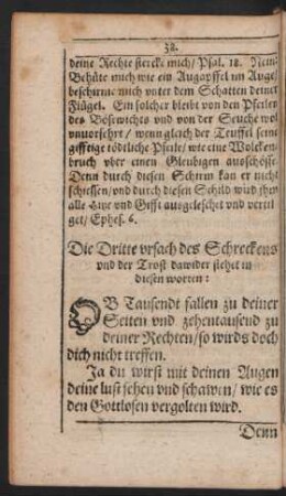 Die Dritte ursach des Schreckens und der Trost dawider stehet in diesen worten:
