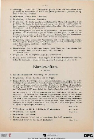 Blankwaffen (Nr. 28-45)