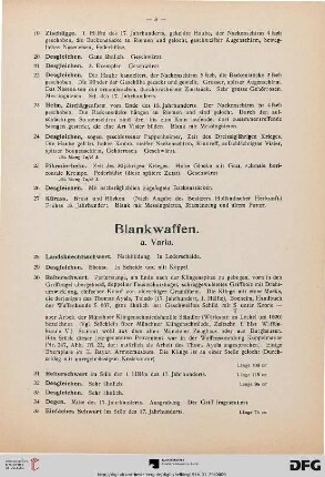 Blankwaffen (Nr. 28-45)