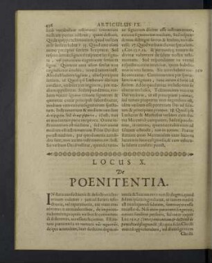 Locus X. De poenitentia.