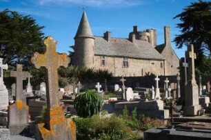 Frankreich. Basse Normandie. Manche. Vauville. Chateau de Vauville und Friedhof