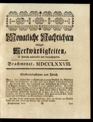 Brachmonat, MDCCLXXVII