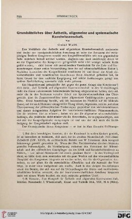 Grundsätzliches über Ästhetik, allgemeine und systematische Kunstwissenschaft