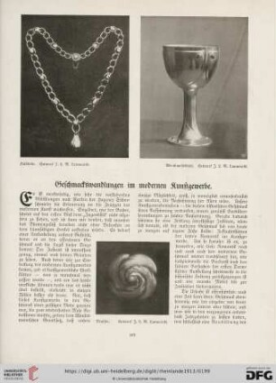 Geschmackswandlungen im modernen Kunstgewerbe