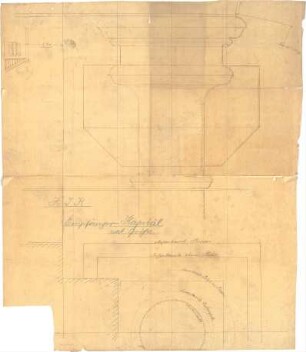 Schmidt, Heinrich von; Kapitell - Teilgrundriss, Teilansicht