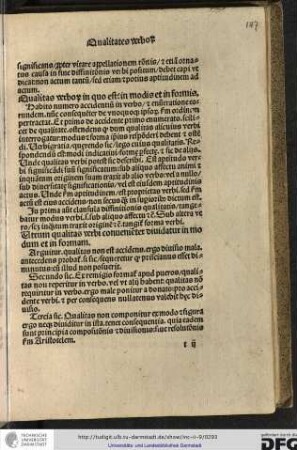 Qualitas verborum in quo est, in modis et in formis.