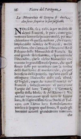 La Monarchia di Spagna si duole, che sieno scoperte le sue falsitadi