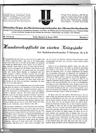 Handwerkspflicht im vierten Kriegsjahr