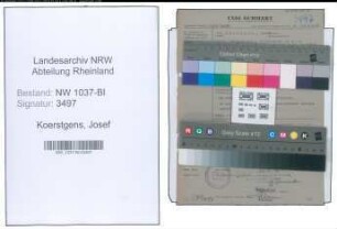 Entnazifizierung Josef Koerstgens , geb. 29.02.1888 (Bauunternehmer)