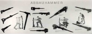 Ausstellung von Abbauhämmern im Deutschen Bergbau-Museum Bochum