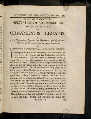 925-927, Sp. 392. De Ornamentis legatis