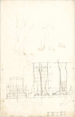 Thiersch, August ; Zeichnungen zum Aufsatz über menschliche Proportionen - Ansichten; Säule (Detail)