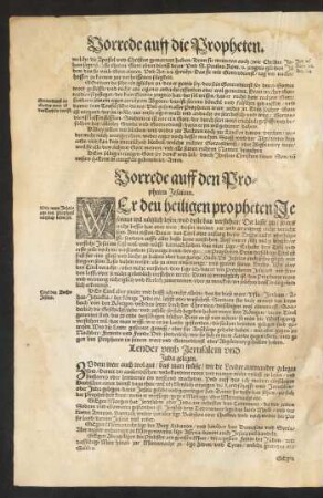 Vorrede auf den Propheten Jesaiam.