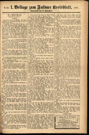 Zweite Ausgabe vom Samstag, den 06. November 1897.