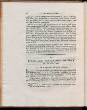 Fontes Commentationis Huius