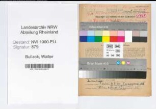 Entnazifizierung Walter Bullack, geb. 23.07.1901 (Steuerinspektor)