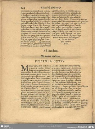Ad Eundem. De eadem materia. Epistola CXXXV.