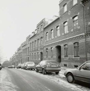 Reichenbach, Wohnhäuser : Reichenbach. Wohnhäuser. Hospitalstraße. Um 1900. Straßenansicht