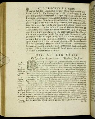 Digest. Lib. XXXIX. De Operis novi nunciatione.
