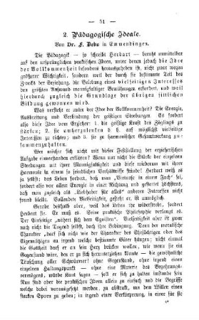 Pädagogische Ideale : Pädagogisches