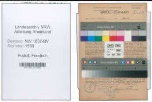 Entnazifizierung Friedrich Podoll , geb. 22.01.1889 (Bahnamtmann)