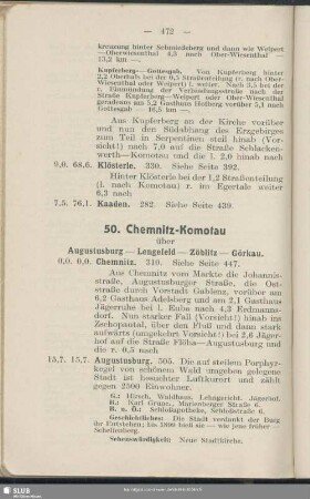 50. Chemnitz - Komotau : über Augustusburg - Lengefeld - Zöblitz - Görkau