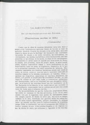 La agricultura en las provincias azuayas del Ecuador - (continuación)