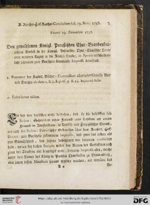 [...] in Specie verschiedentliche jetzmalen zum Vorschein kommende Impressa betreffend