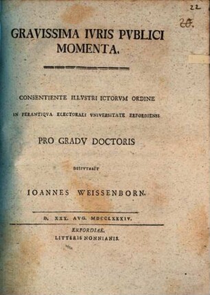 Gravissima iuris publici momenta