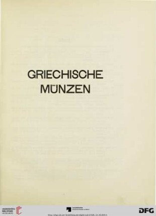 Griechische Münzen (Nr. 1-203)