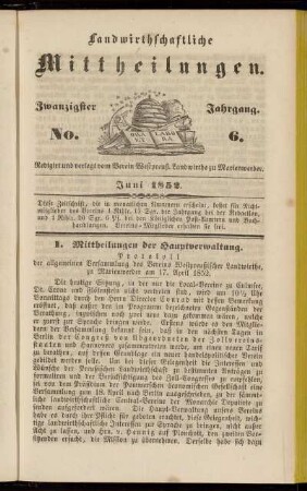 Zwanzigster Jahrgang. No. 6.