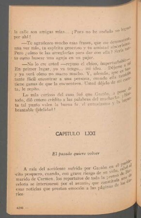 Capítulo LXXI - El pasado quiere volver