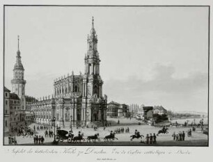 Ansicht der katholischen Kirche zu Dresden